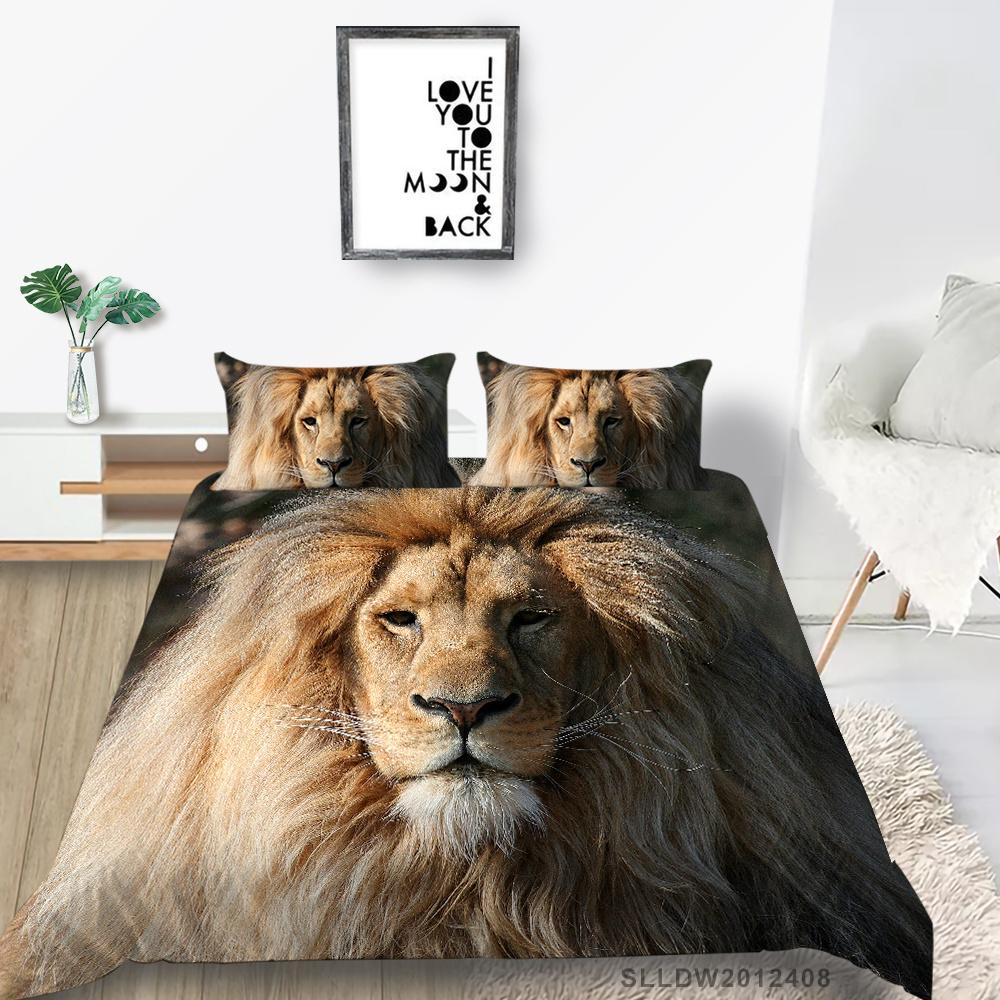 Комплект постельного белья с 3D животным принтом, одеяло для детей, школы, взрослых, дышащие удобные комплекты кроватей, домашнее постельное белье, наволочка