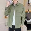 Shirt Japanese Men Simple Solid Color Overalls Shirt Autumn Fashion Men's Cardigan Coat Long Sleeve Shirt Men