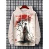 Мужская толстовка с капюшоном Samurai Print Y2k, толстовка Harajuku с капюшоном, повседневный свободный спортивный топ с длинным рукавом, мужская одежда