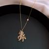 Fashion Cubic Zircon Flying Horse Necklace Gold Plated Cute Horse Pendant for Women  Personality Animal Jewelry Anniversary Gift