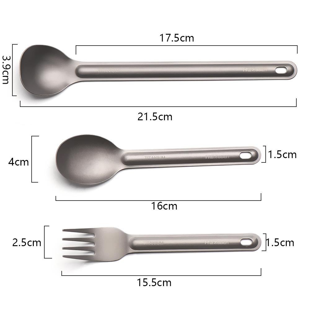 New Pure Portable Outdoor Picnic Accessories Titanium Cookware Cutlery Fork Long Handle Spoon