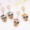 Halloween skull keychain, sparkling diamond studded, skull head, ghost head, bag pendant