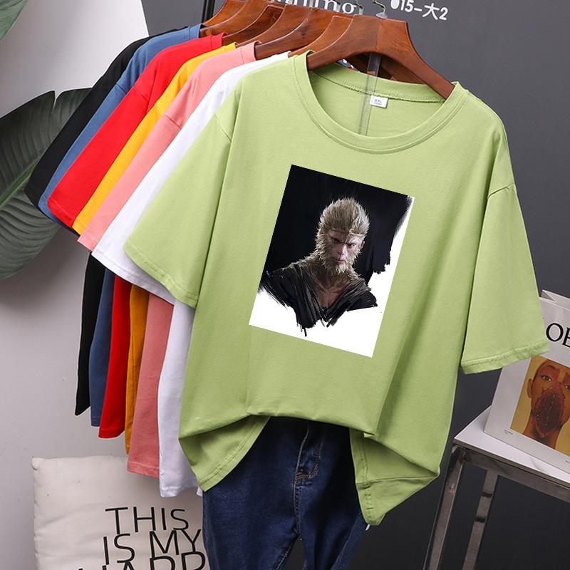 TWINFLAMES Черный миф Укун Одежда Женская свободные хлопковые футболки Летняя новая футболка с принтом Мягкий женский джемпер Топ