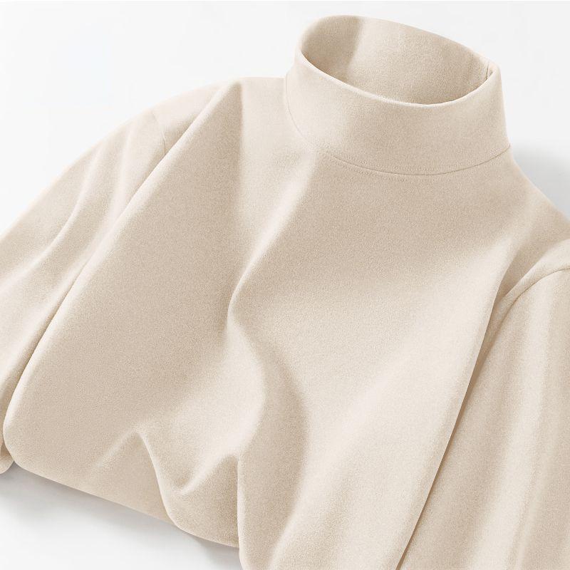 Унисекс приталенная флисовая рубашка с длинным рукавом и полуводолазкой для осени и зимы