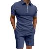 IHUASU Men's Fashion Casual Summer Spring Short Sleeve POLO Neck Shorts Set Elegant