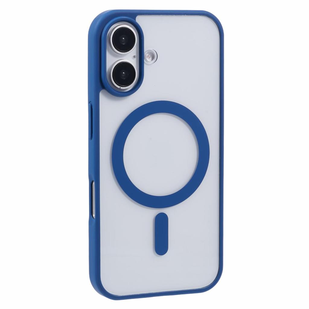 For iPhone 16 Case Compatible with MagSafe Shockproof PC+TPU Clear Phone Cover - Blue