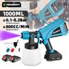 1000ML Cordless Electric Spray Gun Handheld High Efficient Portable Household Steel Coating Paint Sprayer For 18V Battery