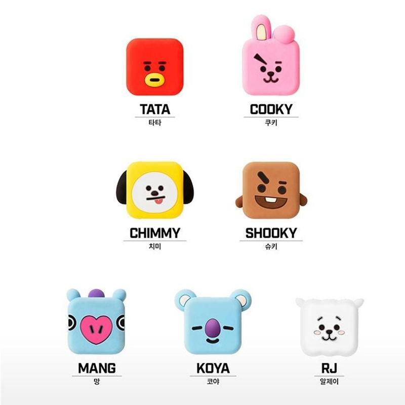 Официальный BTS BT21 {iPhone 8-контактный/Galaxy Type-C/USB-C}Защитный колпачок для кабеля Держатель кабеля