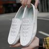 Мужские лоферы 2025 весна-лето, легкая плоская повседневная обувь, мужские дышащие слипоны из мягкой кожи, мужские туфли для вождения, мужские мокасины