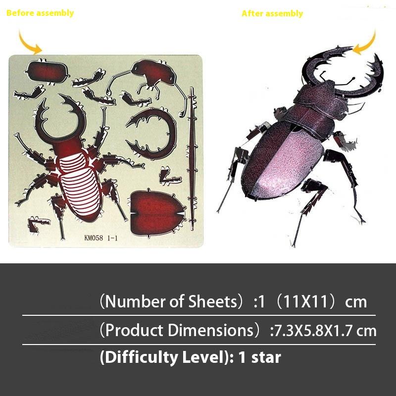 1 Set Jigsaw Puzzle Toys Insect Series Diy Mini Assembling 3D Metal Puzzle Color Dragonfly Model For Kids 14+ Adult Gift