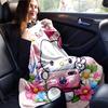 1pc Butterflies & Hello Kitty Cartoon Blanket, Soft Throw for Home Decor, Gift Idea, Living Room, Travel, Camping, Car Blankets, Beach, Office Naps, S