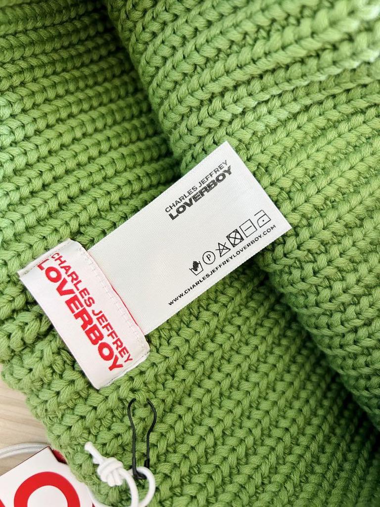 [USED] Charles Jeffrey LOVERBOY Knit Hat, Green, Unisex