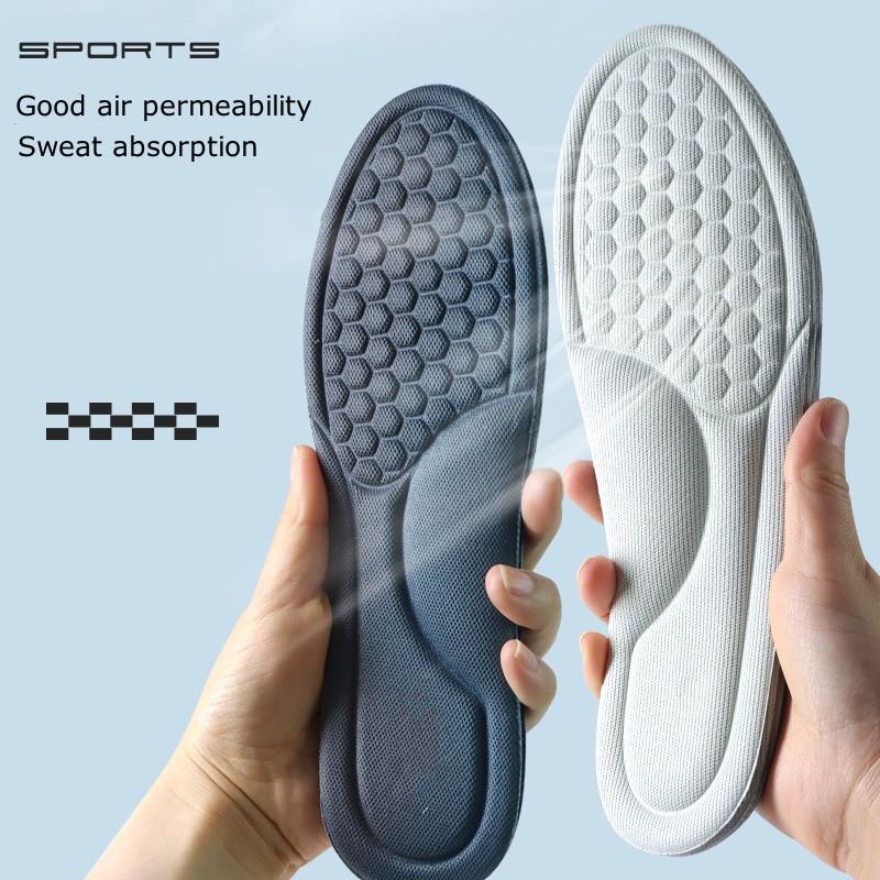 NO.8 1Pair Sport Insoles for Shoes Sweat-Absorbing Breathable Deodorant Insole for Feet Growing Sole Sponge Massage Shoe Inserts Pads