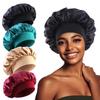 Satin Wide Brim Nightcap Silky Bonnet Hair Wrap for Sleeping Sleep Cap With Elastic Soft Band Styling Cap Hair Wrapping Tool Liu