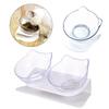 Explosive Cat Double Bowl Cat Bowl Dog Bowl Transparent AS Material Non-slip Food Bowl With Protection Cervical Transparent Cat