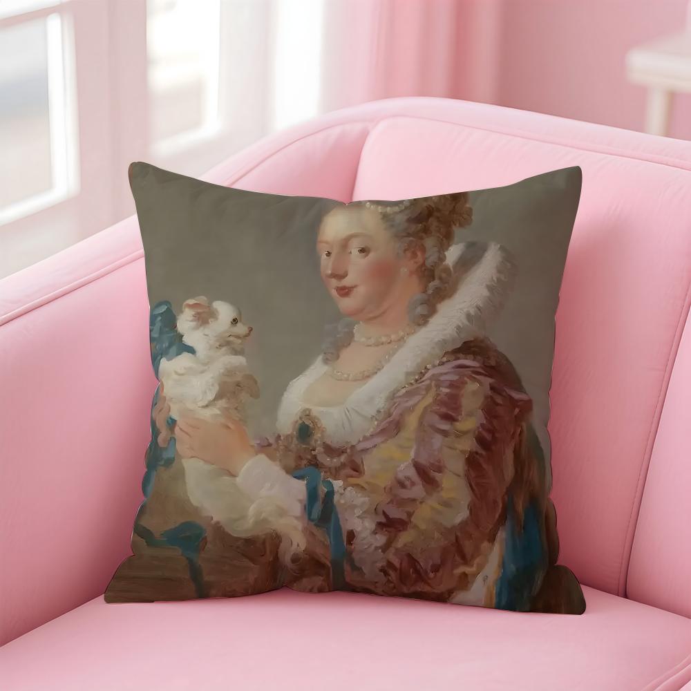 rococo JJean Honore Fragonard Cushion Cover Pillow Case Soft Skin Friendly Fabric Comfort Concealed Zipper