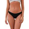 European-American Low Waist Cotton Seamless Nude Thong for Women