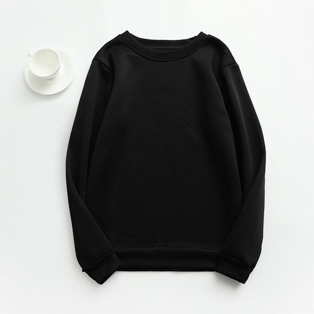 Женский осенне-зимний топ с круглым вырезом и длинными рукавами, однотонная повседневная толстовка с капюшоном