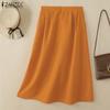 ZANZEA Women Casual Elastic Waist Loose Summer Skirts