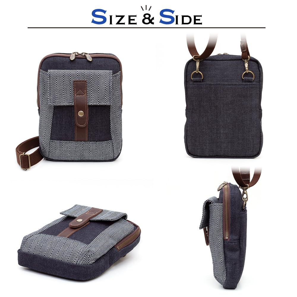 Creare Kiki Мужская наплечная сумка, Окаяма Деним, Тонкая наплечная сумка для смартфона и гаджетов, Сделано в Японии, Идеальный подарок на день рождения для папы, Dom-108h