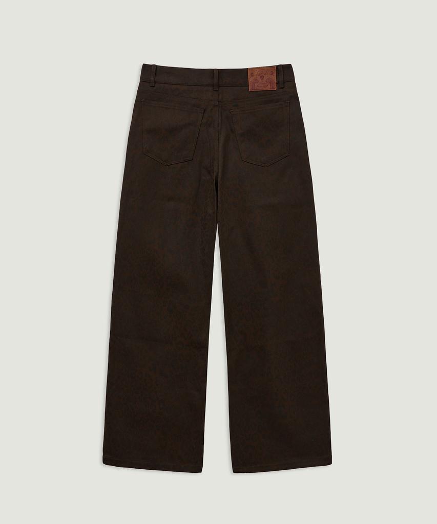 LMOOD Fancy Leopard Wide Pants Brown