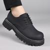 Men Shoes Black Business Leather Shoe Platform Oxfords Anti-slip Thick Tottom Male Derby Shoe New Male Outdoor Footwear