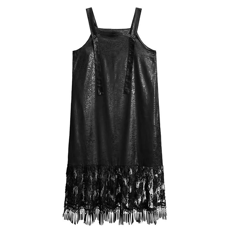 Xitao Lace Tassel Three-dimensional Decoration Dress LJ1023