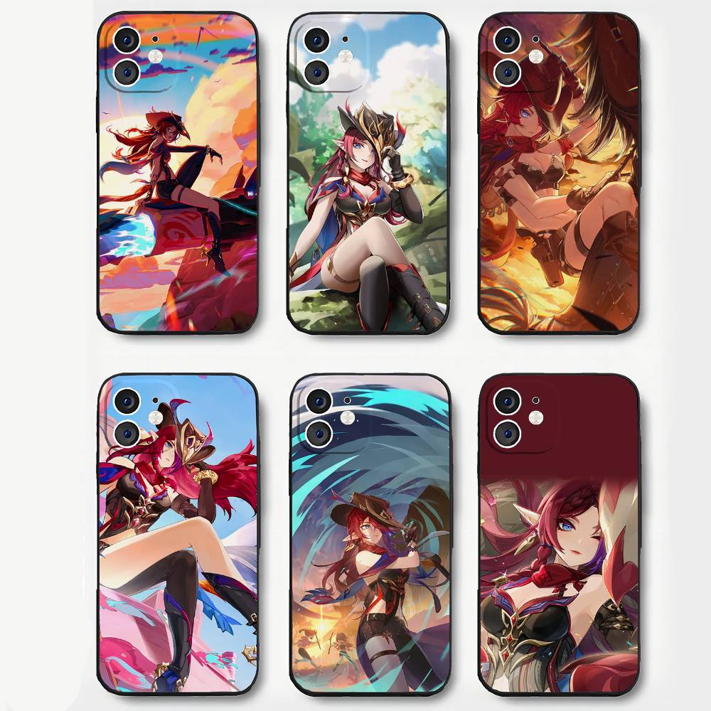 Game Genshin Impact Chasca Phone Case For IPhone 17 Air 16 15 14 13 Pro Max 11 12 Black Silicone Cover