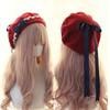 Japanese Style Girl Lace Bow Hat Sweet Painter Hat Y2k Lolita Beret Women Headdress