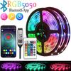 RGB LED Strip Light 5V USB – SMD 5050 Flexible Diode Tape with Bluetooth APP Music Sync & 24-Key Remote for Home Christmas Decoration