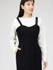 Freeze Mart Women's Casual Dress with Back Ribbon, I-Line Denim Jumper Skirt, Black, Size S