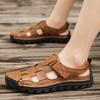 Outdoor Quick Dry Male Sandals Hand-stitching Mens Summer Shoes New Casual Leather Beach Flats Anti Collision Toe Roma Sandals