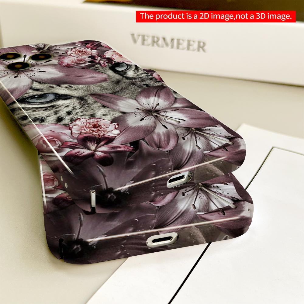 Floral Leopard Eye Phone Case All inclusive film hard phone case, compatible with iPhone 18 Pro Max 17 16 15 14 13 12 11