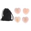 4Pcs Thumb Worry Stones Rose Quartz Heart Shaped Palm Size Reiki Balancing Stones for Family
