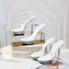 Popular Sexy Super High Heels 13CM Thin Heel Waterproof Table Sandals Slippers Transparent Crystal Shoes Wedding Shoes Banquet