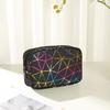 Women Makeup Bag Cosmetic Organizer Geometric Design Waterproof Stain-Resistant Large Capacity Zipper Closure Storage Pouch