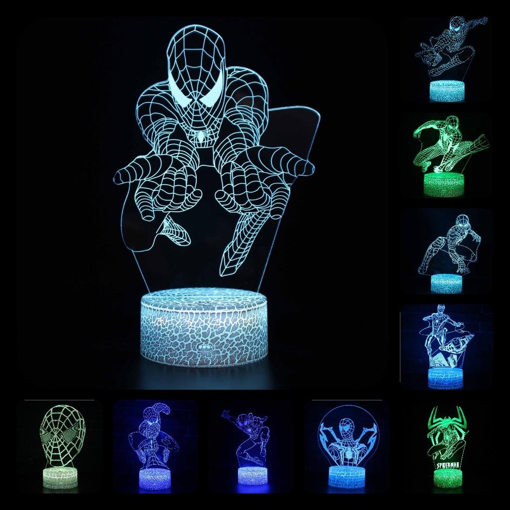Spider-man 3d Led Night Light Modern Home Bedroom Decoration With Remote Control