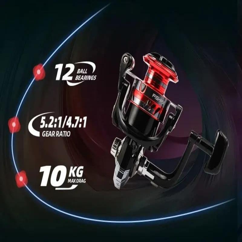 Катушка для спиннинга с металлической шпулей, 12 шарикоподшипников, катушка для ловли карпа, MQ2000-7000, металлическая леска, морская снасть