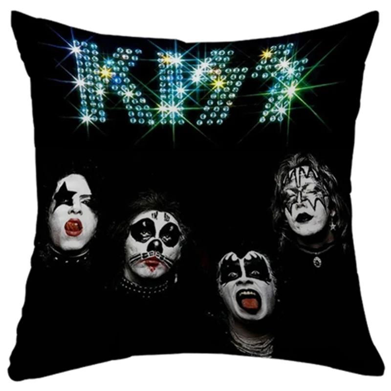 Наволочка 45x45 для подушек для кровати, дивана KISS Rock & Roll All Nite Party Домашний декор Подушка Уютные наволочки Декоративная лента Дакимакура
