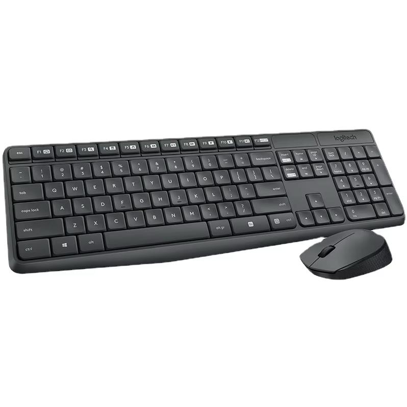 Logitech MK235 Wireless Keyboard and Mouse Set Office Keyboard and Mouse Set with Wireless 2.4G Receiver