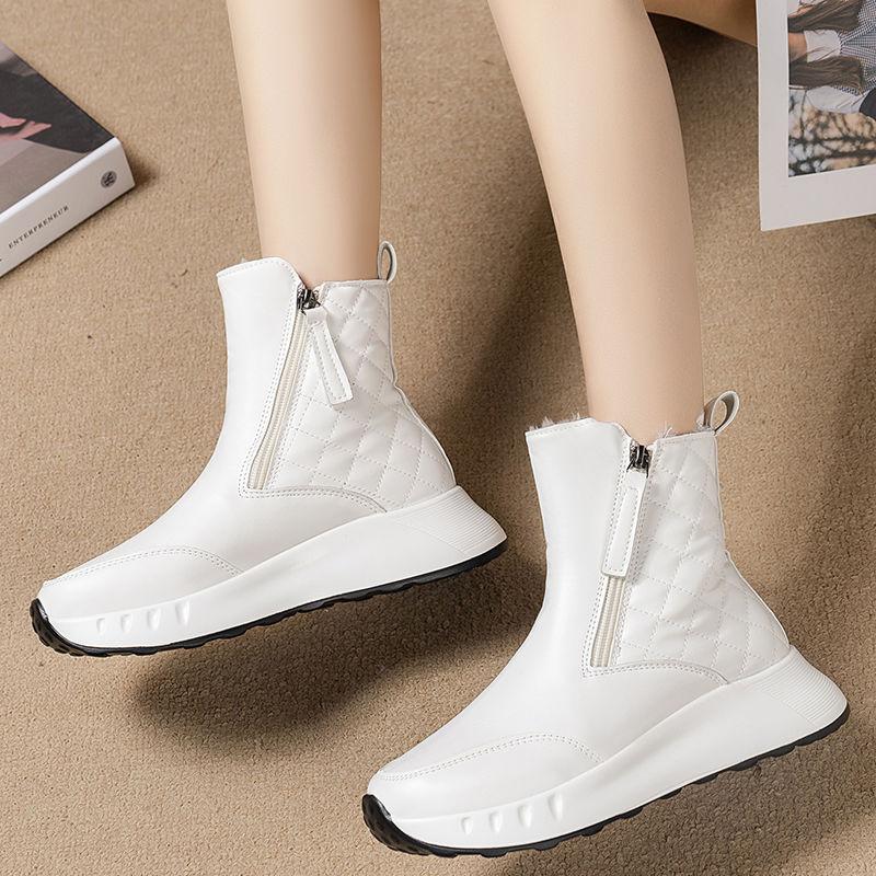 Fashion Winter Leather Waterproof Platform Snow Boots for Women Fashion 2025 Novelty Woman Shoes Sale Non Slip Goth New In Plush Ankle