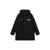 Solid Color Hooded Warm Mid-Length Down Jacket Men Outerwear Black F11M249904FBK