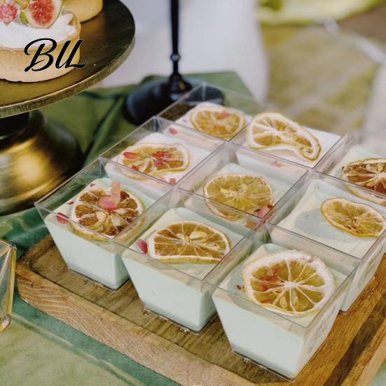 Food-grade Plastic Mousse Cups 10Pcs Disposable Cup Clear Pudding Dessert for Small Containers Parties Weddings And Catering Events Square Party Snack