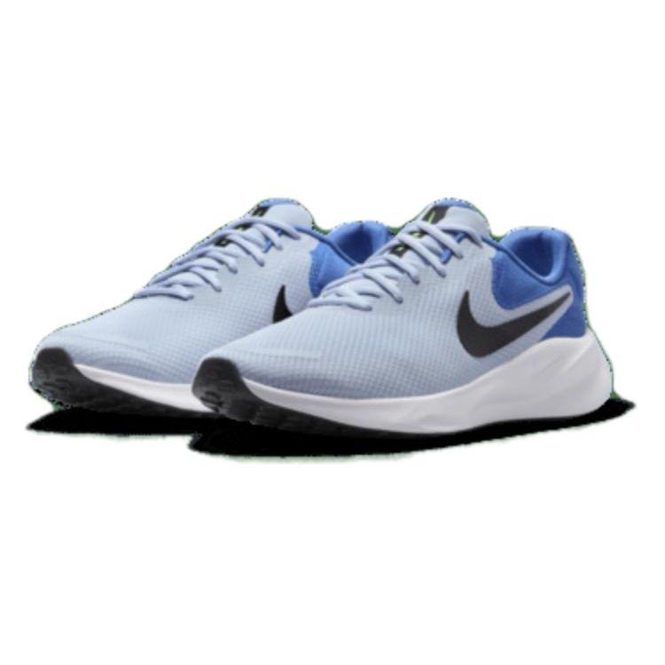 Nike Revolution 7 Extra Wide Light Armory Blue Мужские кроссовки Star-Blue Green-Strike Black FB8501-402