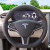 Для Tesla modelS model X Model 3 DIY кожаный замшевый чехол на руль, чехол на колесо автомобиля, интерьер