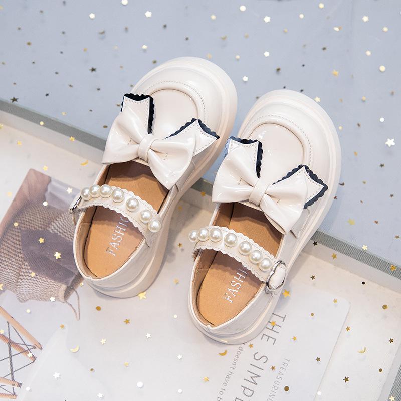 Spring New Patent Leather Girls Butterfly Flower Fashion Soft Sole Leather Shoes