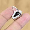 925 Silver Natural Black Onyx Coffin Sister Multi Stone Boho Ring Jewelry Size 8