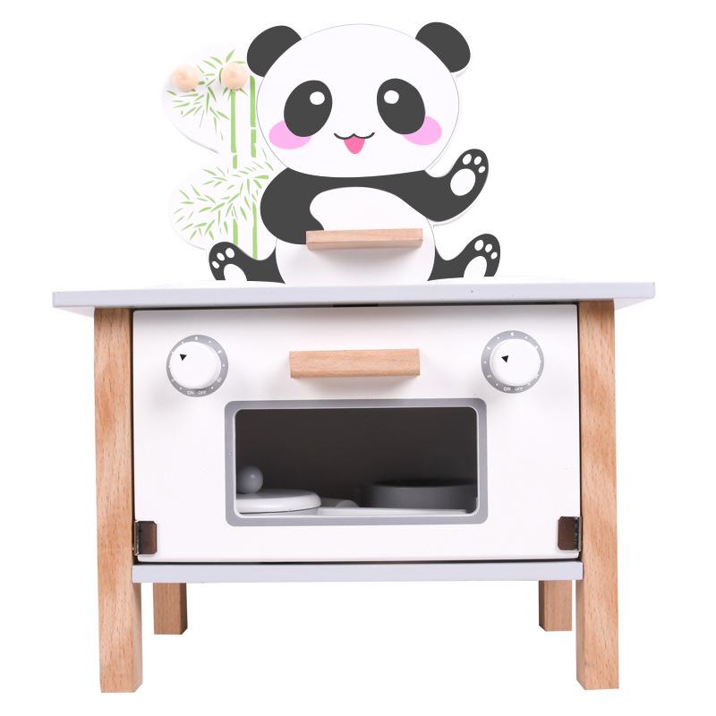 Семейная Симуляция Деревянная Кухонная Утварь Плита Панда Для Мальчиков И Девочек Обучение В Раннем Детстве Развивающие Кухонные Игрушки