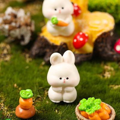 Микропейзаж Милые животные Мультфильм Кролик Садоводство Аксессуары Год Кролика Украшения