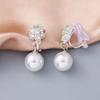 Luxury Imitation Pearl Round Earrings Without Pierced Clip On Earrings Bridal Fashion Ear Jewelry